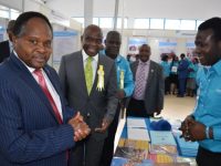 VC INSPECT UNES BOOKSTORE STAND DURING INTERNATIONAL TRADE FAIR AT THE ASK SHOW GROUND NAIROBI